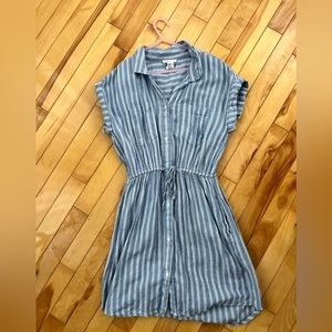 Coton blue and white stripped dress